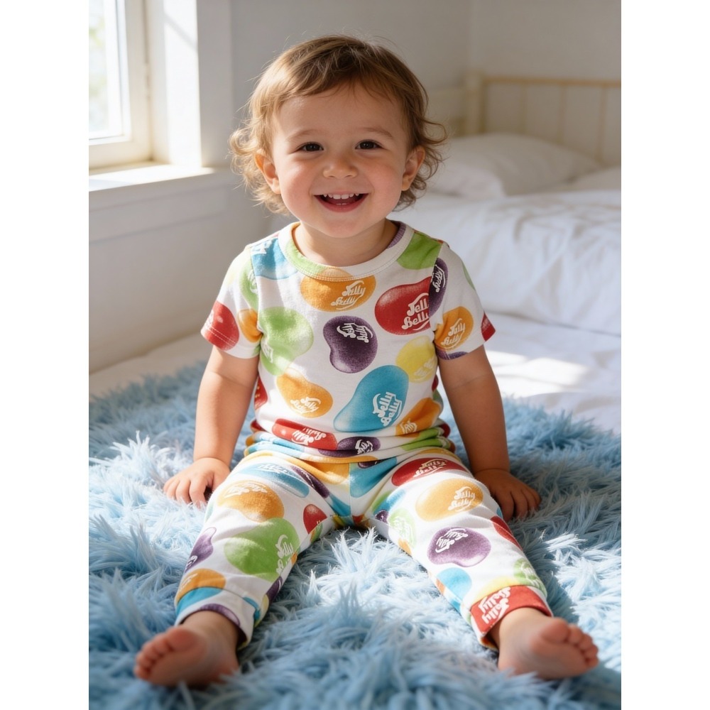 Jelly Belly Jellybean Pajama Set Size 12M Easter Pajamas Short Sleeve Shirt Baby